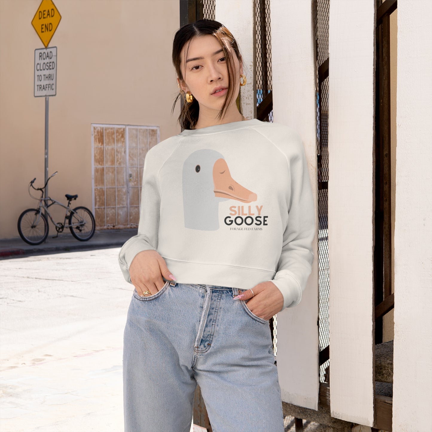 Silly Goose Cropped Fleece Pullover