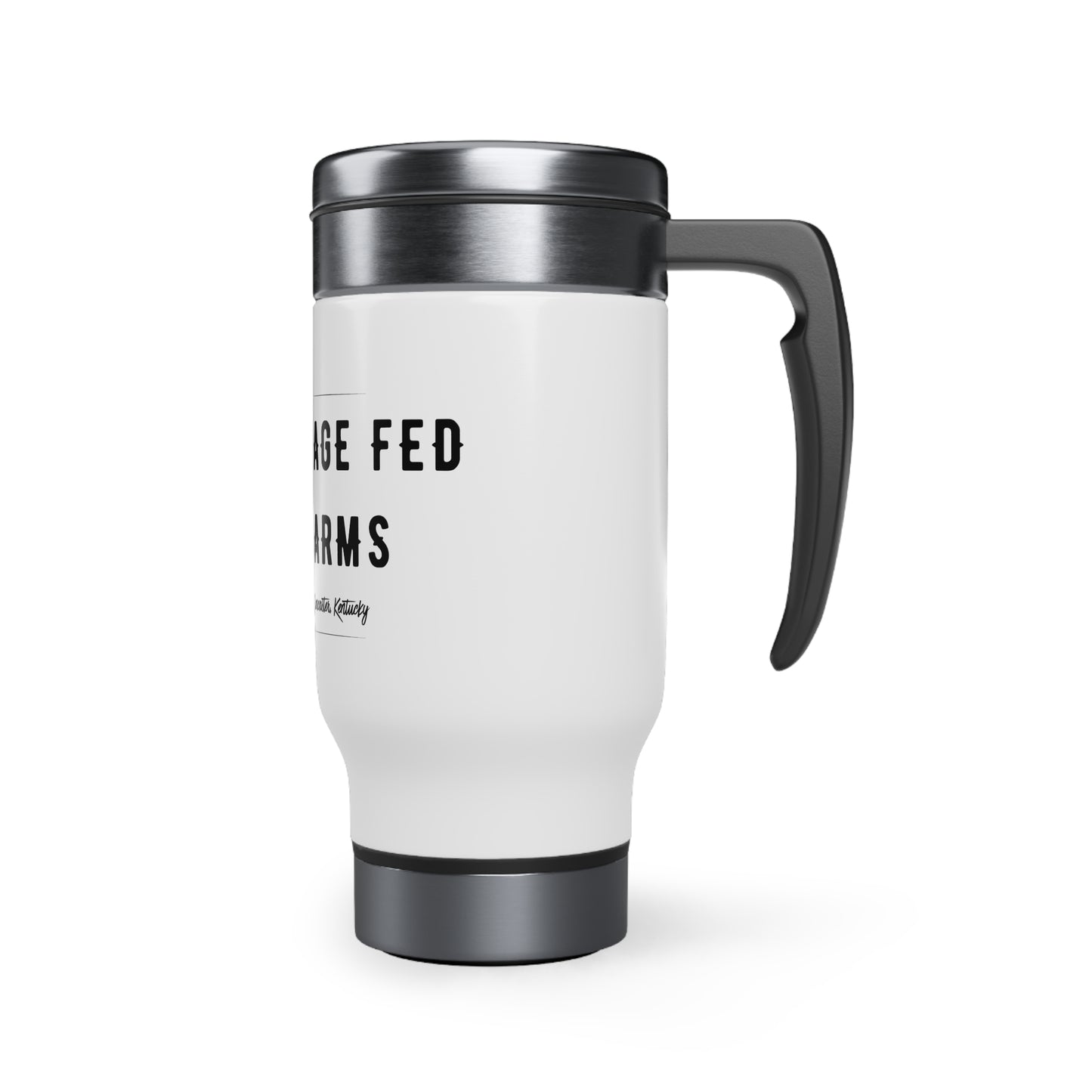 Forage Fed Farms Stainless Steel Travel Mug with Handle, 14oz