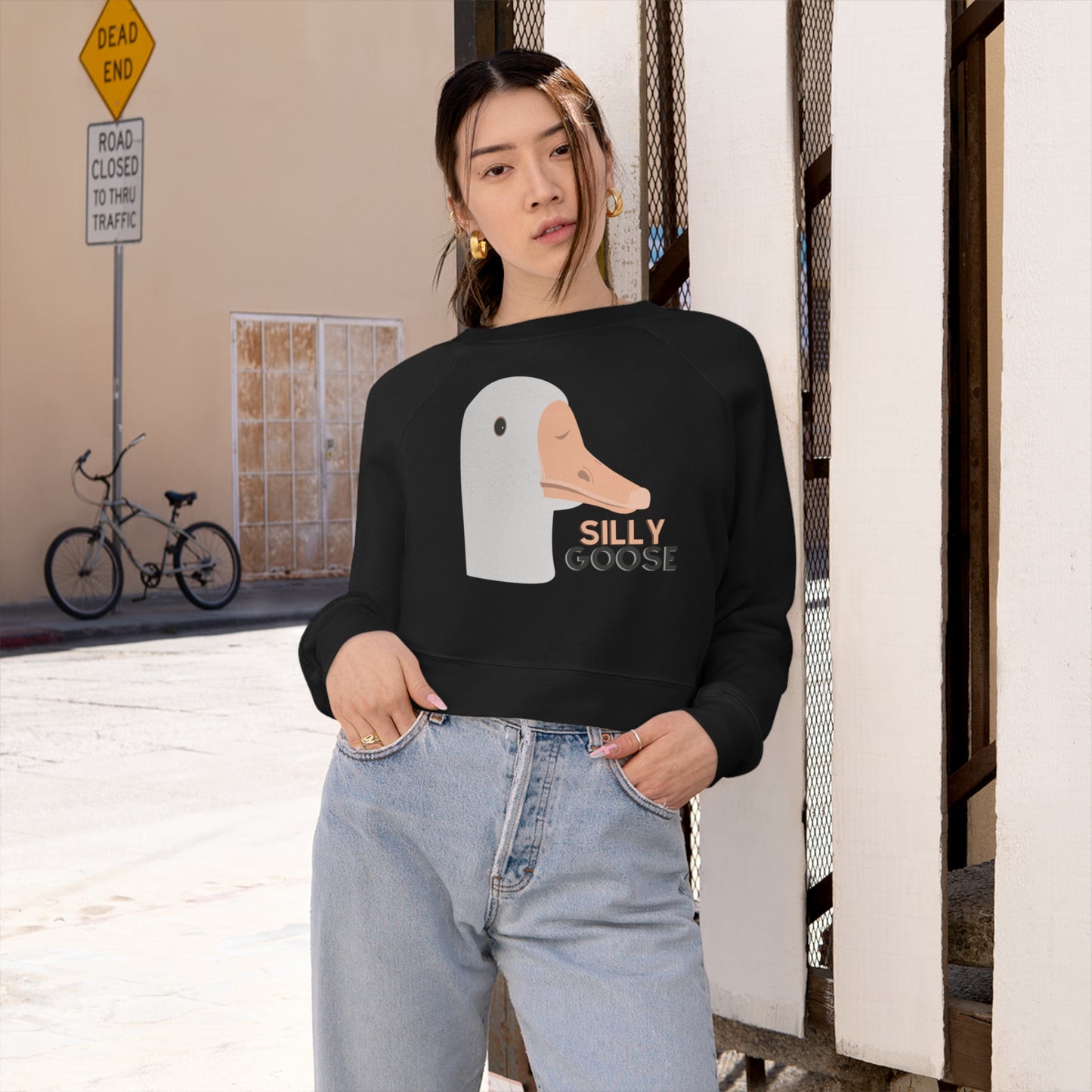 Silly Goose Cropped Fleece Pullover